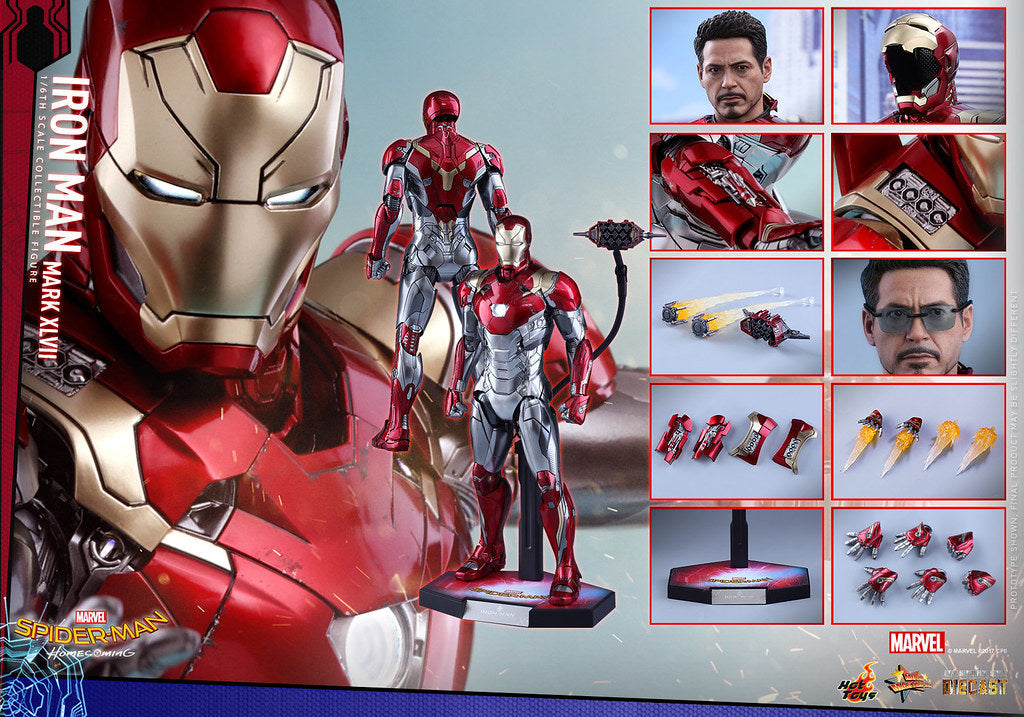 Hot Toys Spiderman – Spider-Man:Homecoming Iron Man Mark XLVII MMS427 1/6 Scale Figure