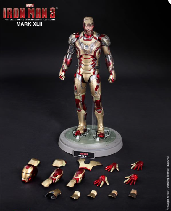 Hot Toys Iron Man Mark XLII  Hot Toys D02 Iron Man 3 MMS197 1/6 Figure