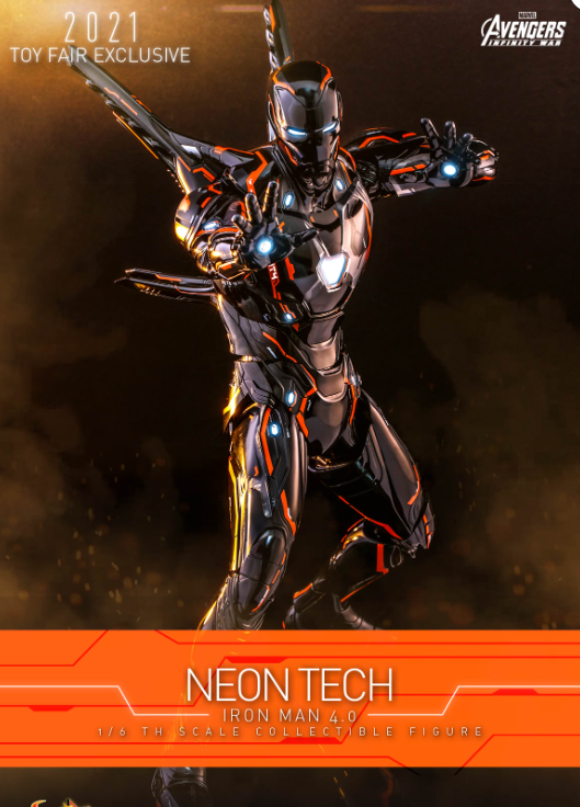 Hot Toys Neon Tech Iron Man 4.0 Hot Toys D39 Avengers : Infinity War MMS597 1/6 Scale Figure
