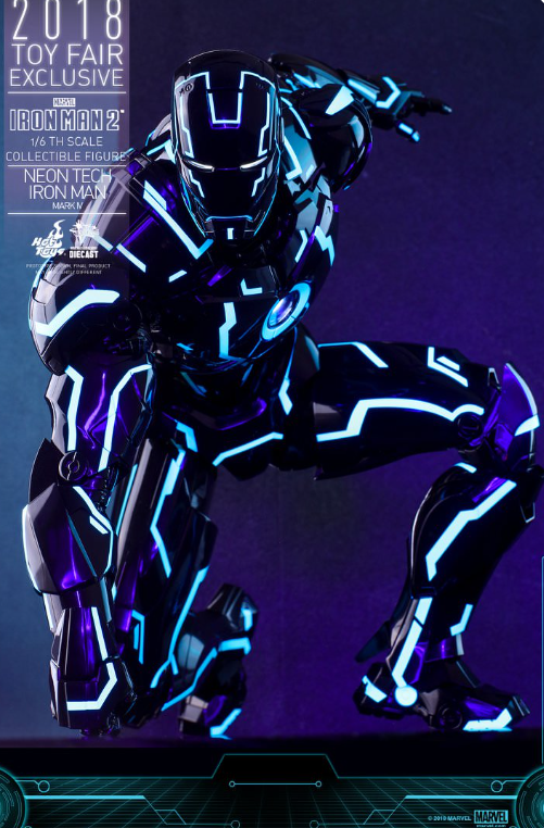 Hot Toys Mark IV Neon Tech Hot Toys D24 Iron Man 2 MMS485 1/6 Scale Figure
