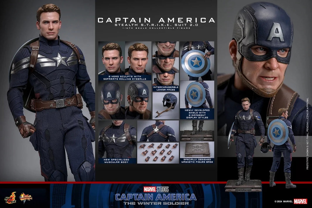 Hot Toys Captain America (Stealth S.T.R.I.K.E. Suit) 2.0 Captain America: The Winter Soldier MMS783 1/6th Figure