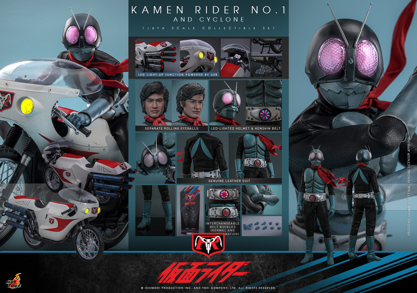 Hot Toys Kamen Rider No.1 and Cyclone TMS144 1/6th scale Figure