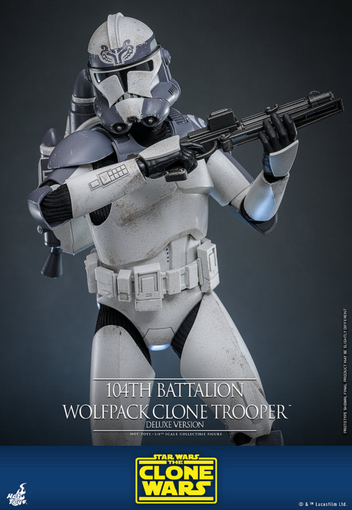 Hot Toys 104th Battalion Wolfpack Clone Trooper (Deluxe Version) Hot Toys Star Wars: The Clone Wars TMS143 1/6 Scale Figure