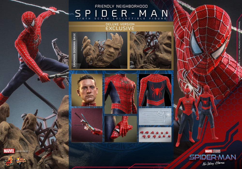 Hot Toys Spiderman No Way Home Friendly Neighborhood Spiderman Collectible Figure Deluxe Version 1/6 Scale Collectible Figure MMS662