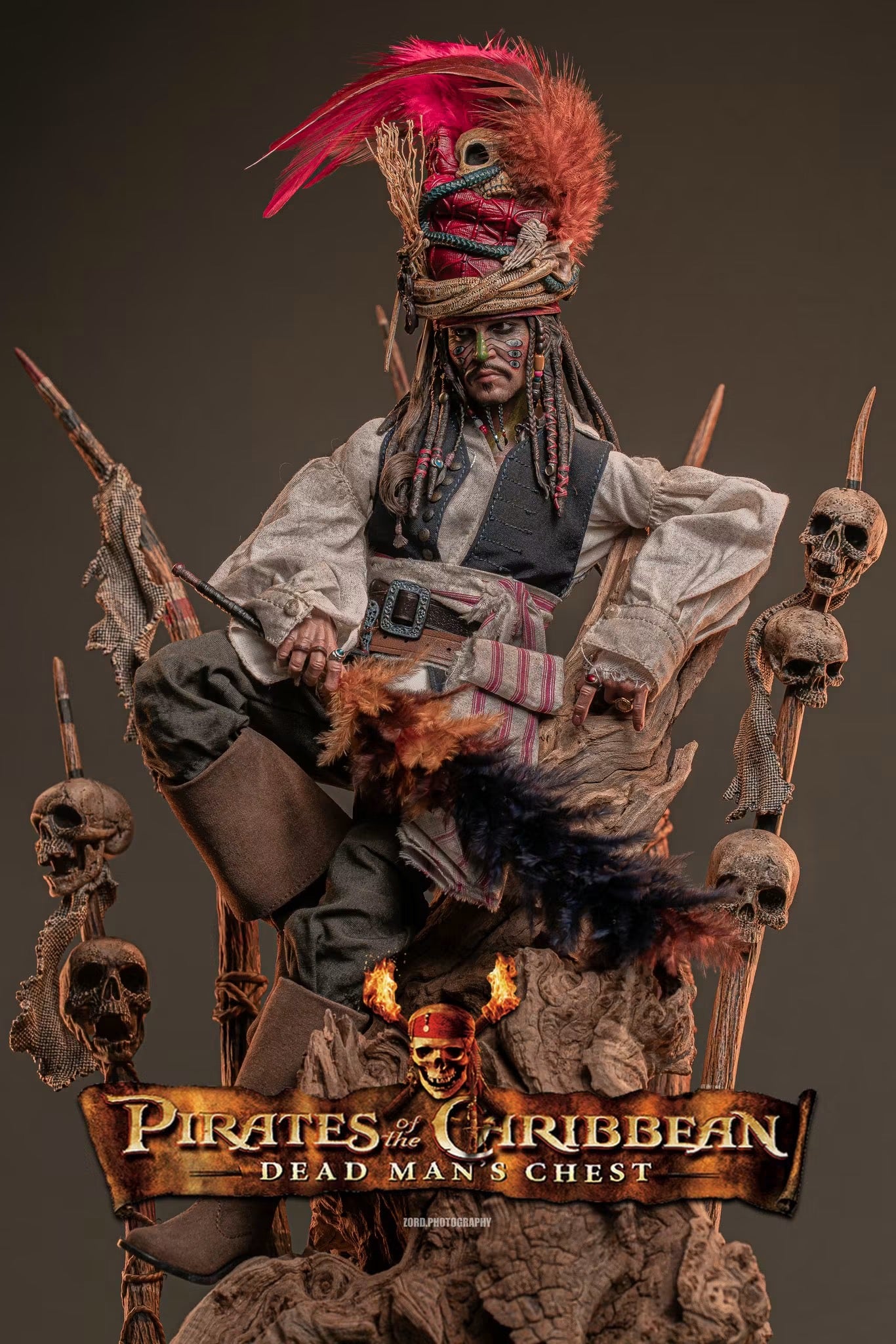 Hot Toys Pirates of the Caribbean: Dead Man's Chest - 1/6th scale Pelegostos Chief Jack Sparrow Collectible Figure DX48