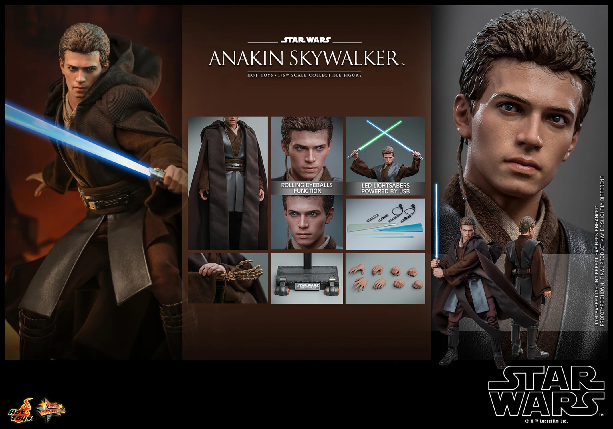 Hot Toys Star Wars–Star Wars Attack of the Clones Anakin Skywalker MMS677 1/6 Scale Figure