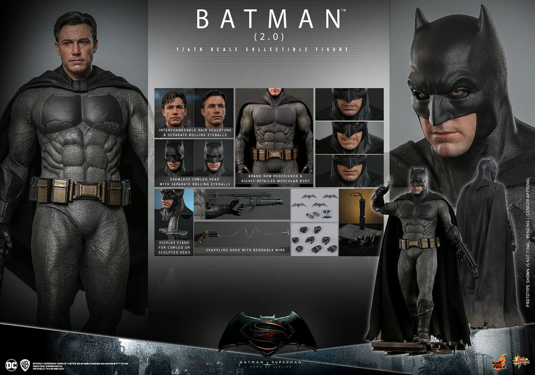 Hot Toys Batman– Batman v Superman: Dawn of Justice Batman (2.0) MMS732 1/6 Scale Figure