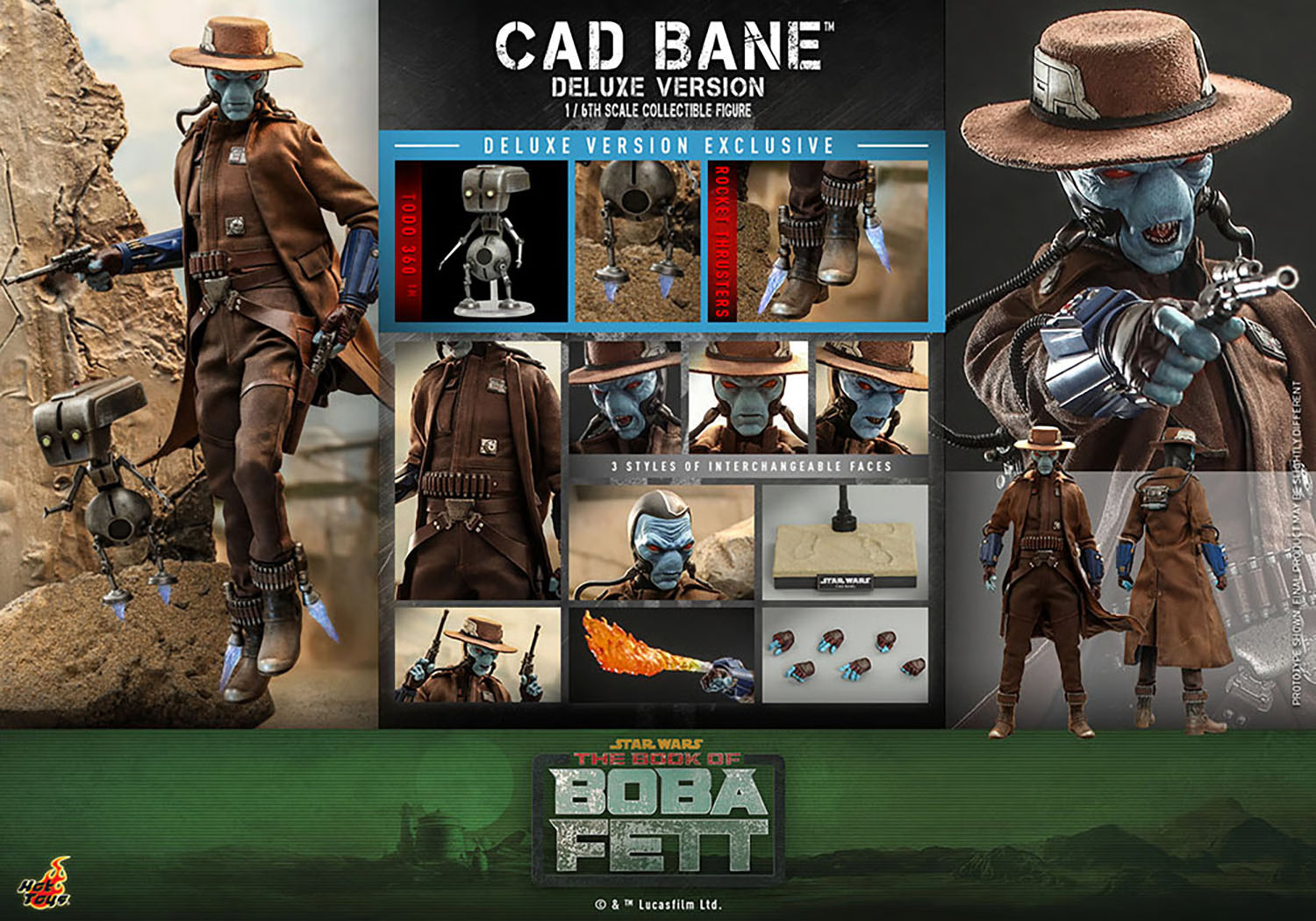 Hot Toys Star Wars–Star Wars The Book Of Boba Fett Cad Bane (Deluxe Version) TMS080 1/6 Scale Figure