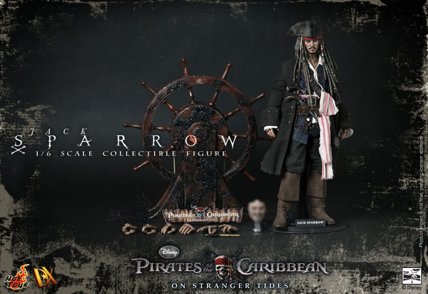 Hot Toys Pirates of the Caribbean–Pirates of the Caribbean On Stranger Tides Captain Jack Sparrow DX06 1/6 Scale Figure