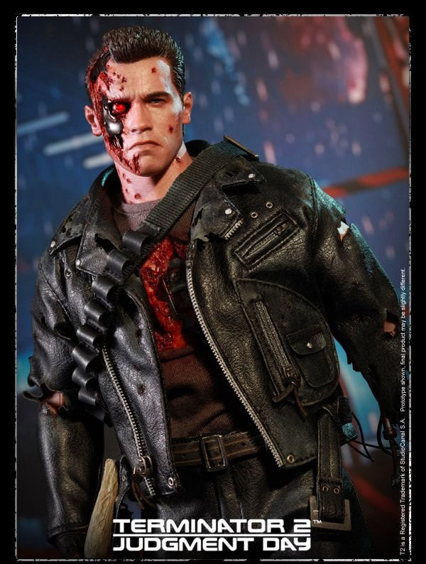 Hot Toys Terminator-Terminator 2 Judgment Day T800 Battle Damaged Version Deluxe Edition DX13 1/6 Figure
