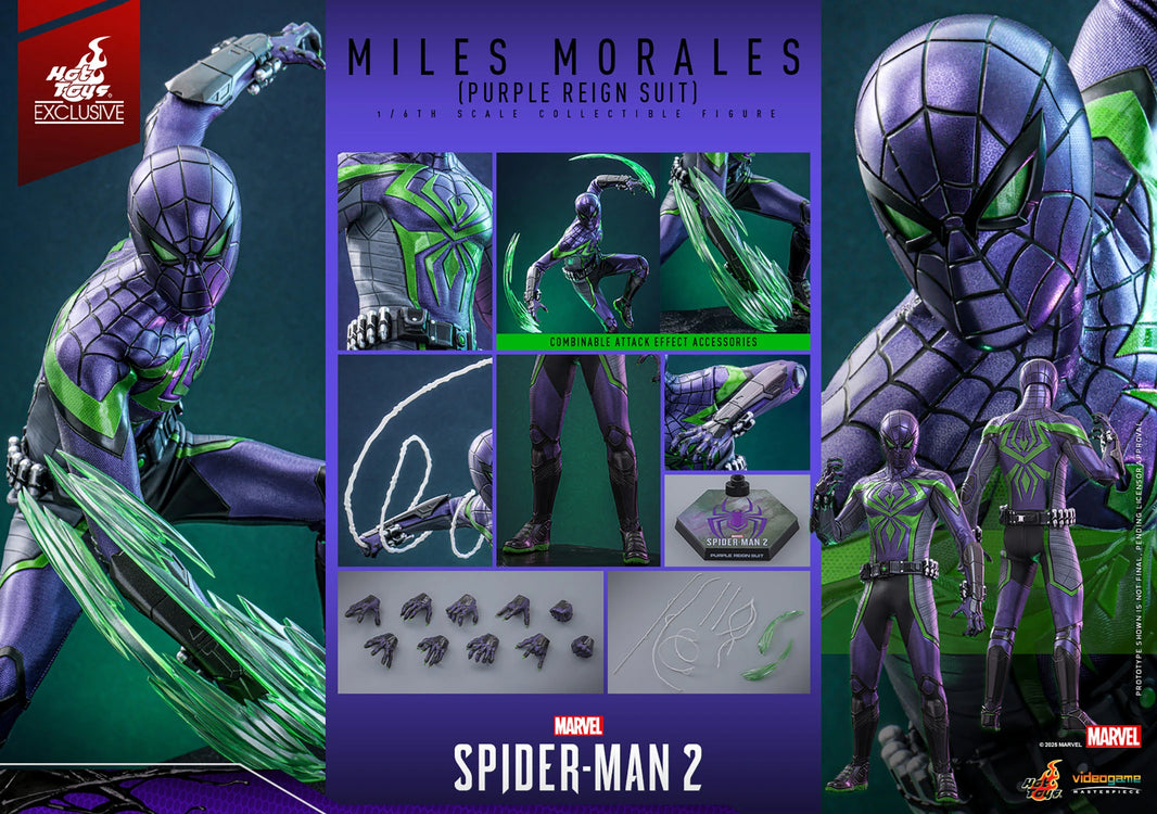 Hot Toys Marvel-Spider-Man 2:Miles Morales (Purple Reign Suit) vgm68 1/6 Scale Figure