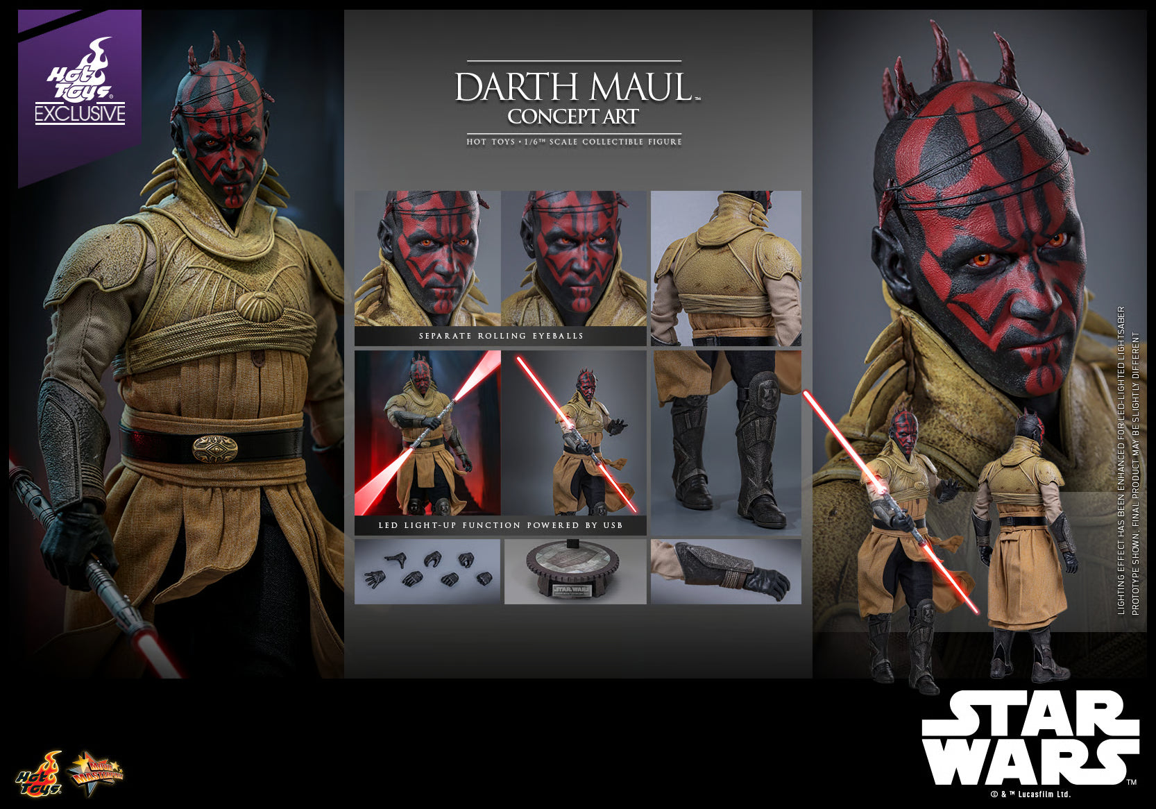 Hot Toys Star Wars- Star Wars Episode I The Phantom Menace Darth Maul (Concept Art) MMS778B 1/6 Scale Figure