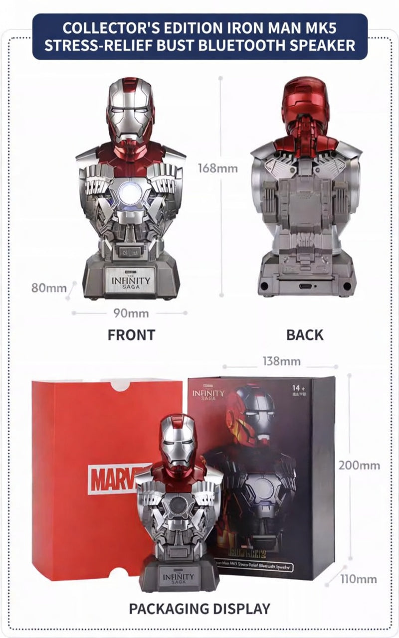 Killerbody Iron Man Mark V 1:4 Scale Bust Bluetooth Speaker