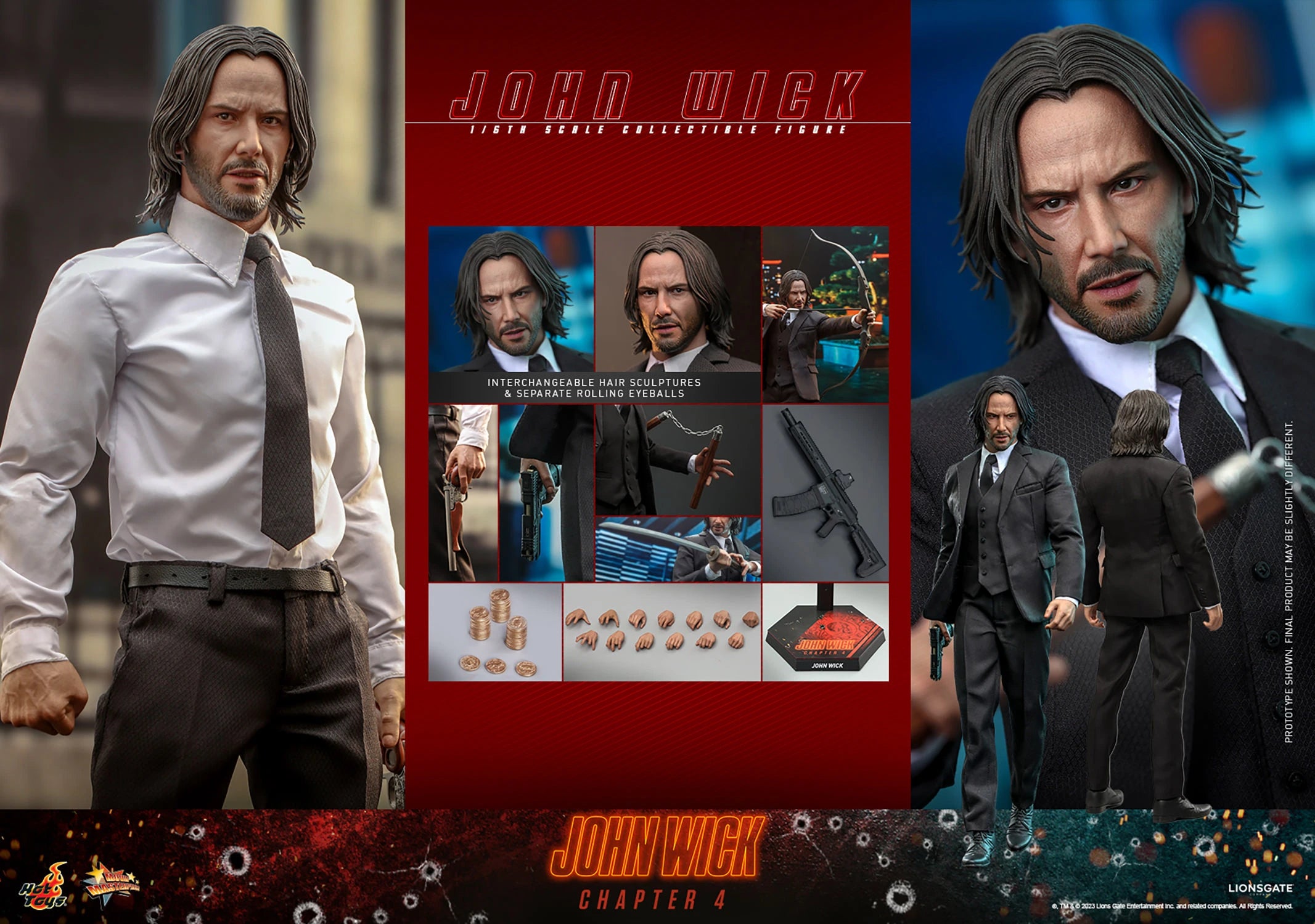 Hot Toys John Wick Chapter 4 –  John Wick MMS729 1/6 Scale Figure