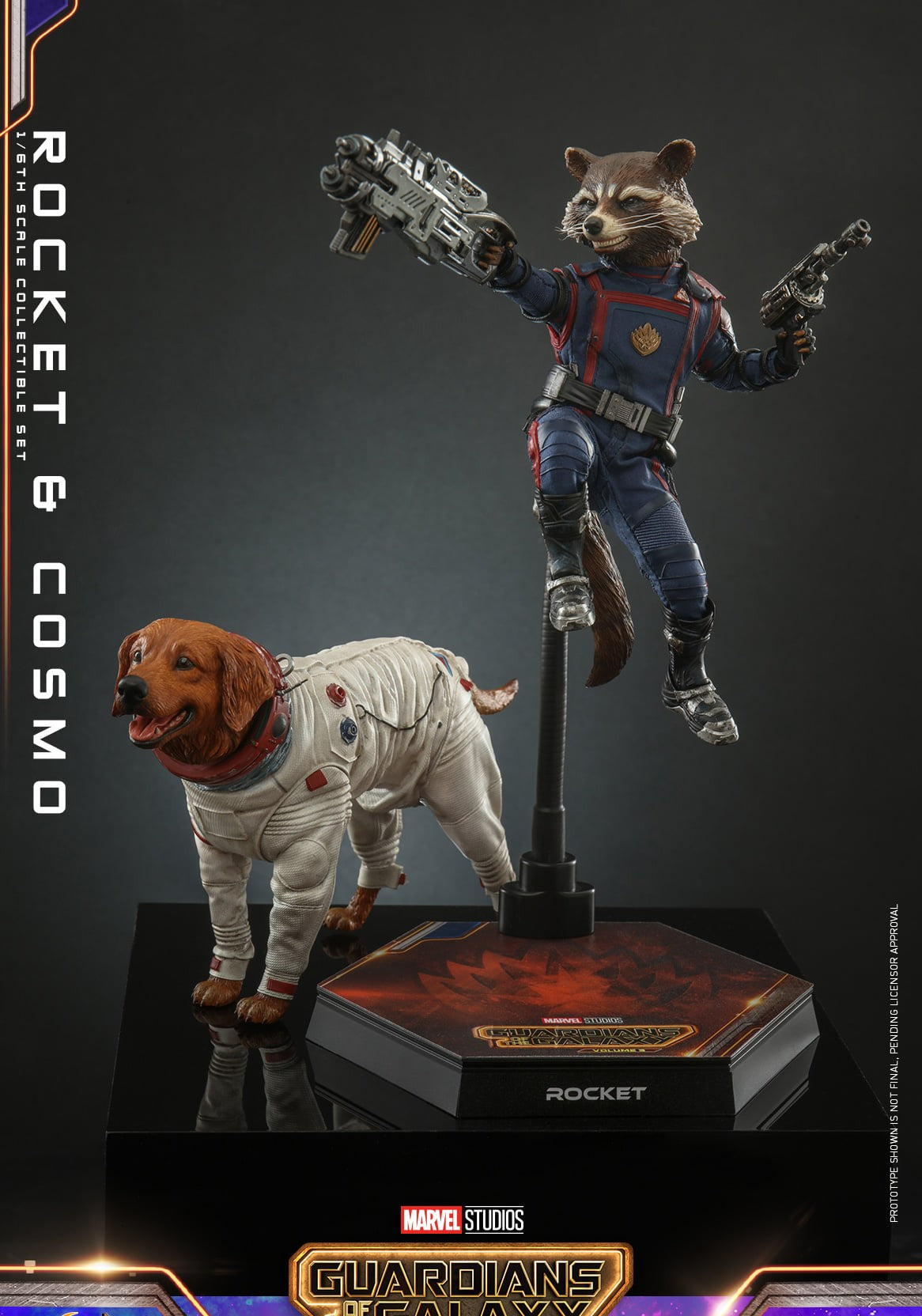 Hot Toys Guardians of the Galaxy Vol 3-Guardians of the Galaxy Vol 3  Rocket and Cosmo MMS708 1/6 Scale Figure