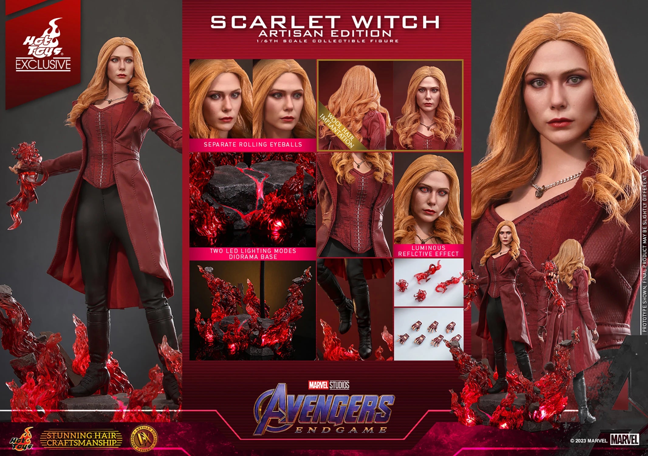 Hot Toys Avengers Endgame Scarlet Witch 1/6th Scale Collectible Figure (Artisan Edition with Rooted Hair) DX36AE
