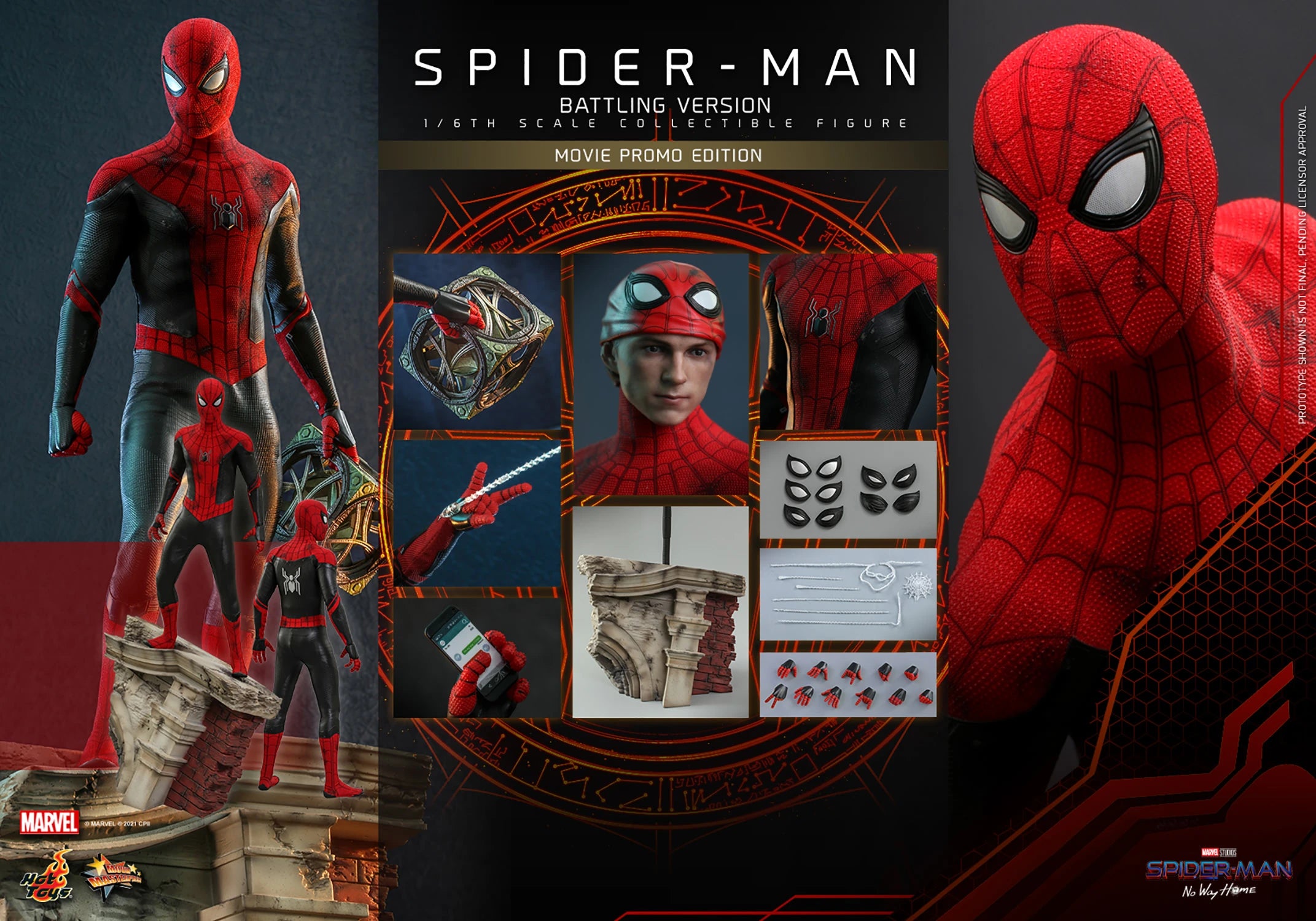 Hot Toys Spider-Man : No Way Home – Battling Version MMS625 1/6 Scale Figure