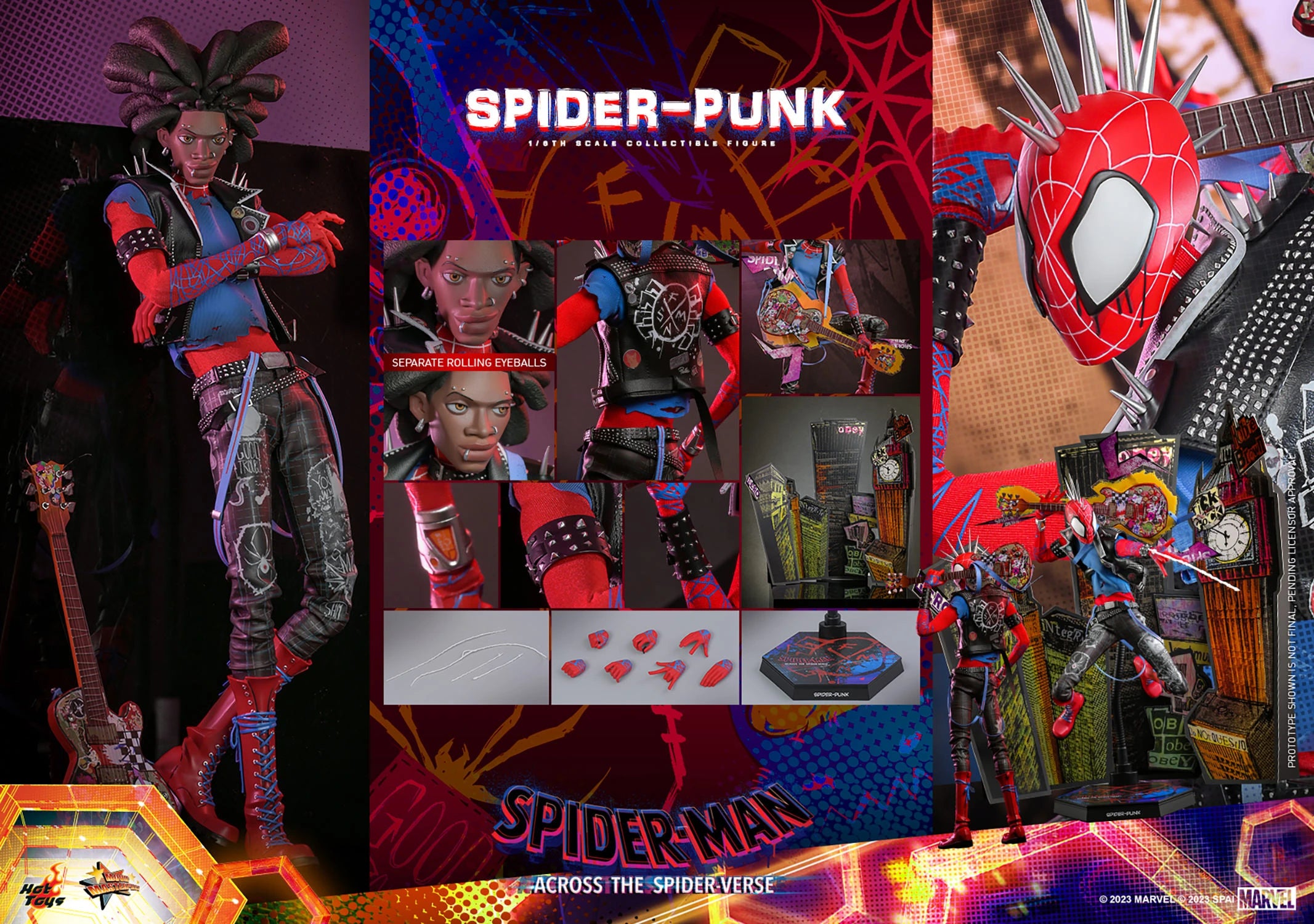 Hot Toys Spiderman Across the Spiderverse Spider Punk mms726 1/6 Scale Figure